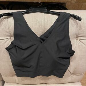 AL: YMI XL Lounge Silky Comfort Black Bra V-neck with removable cups